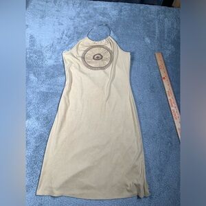 Rocket candy vintage usa made Halter Dress tan medium